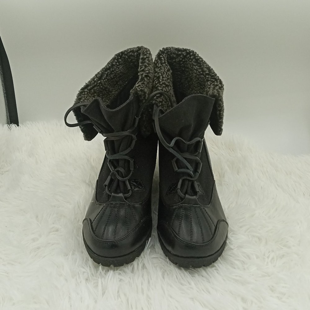 Women Black Ashley Stewart Boots Pre-owned Size 9